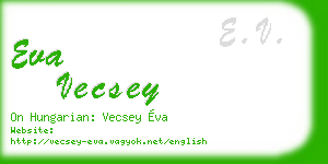 eva vecsey business card