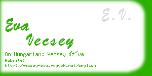 eva vecsey business card